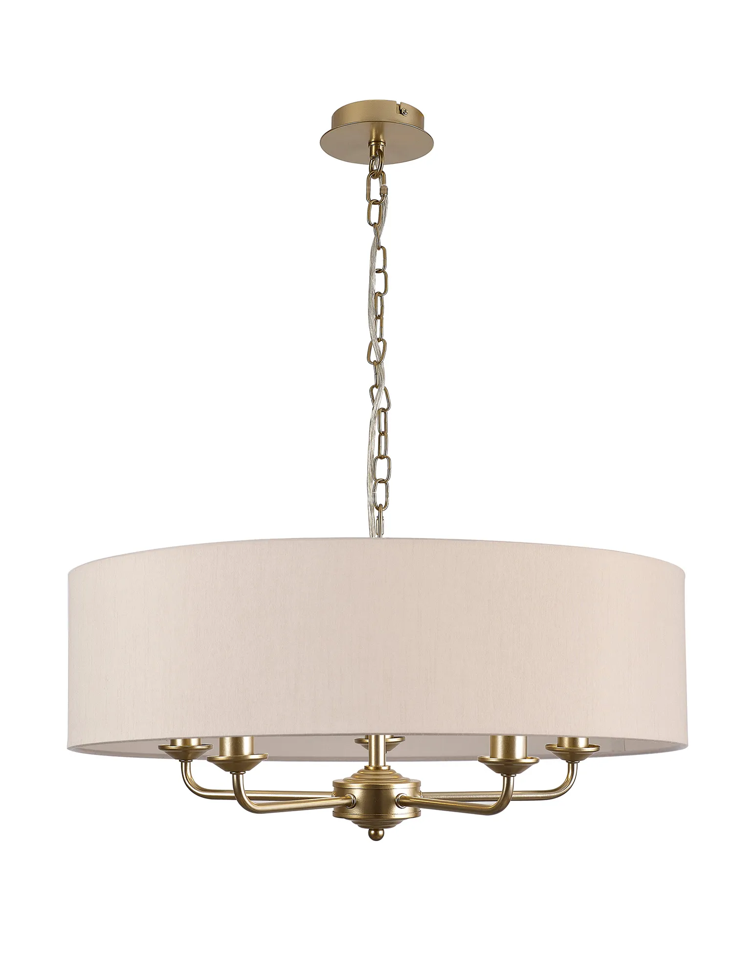 Banyan 60cm 5 Light Pendant Champagne Gold; Nude Beige/Moonlight DK0954  Deco Banyan CG NU